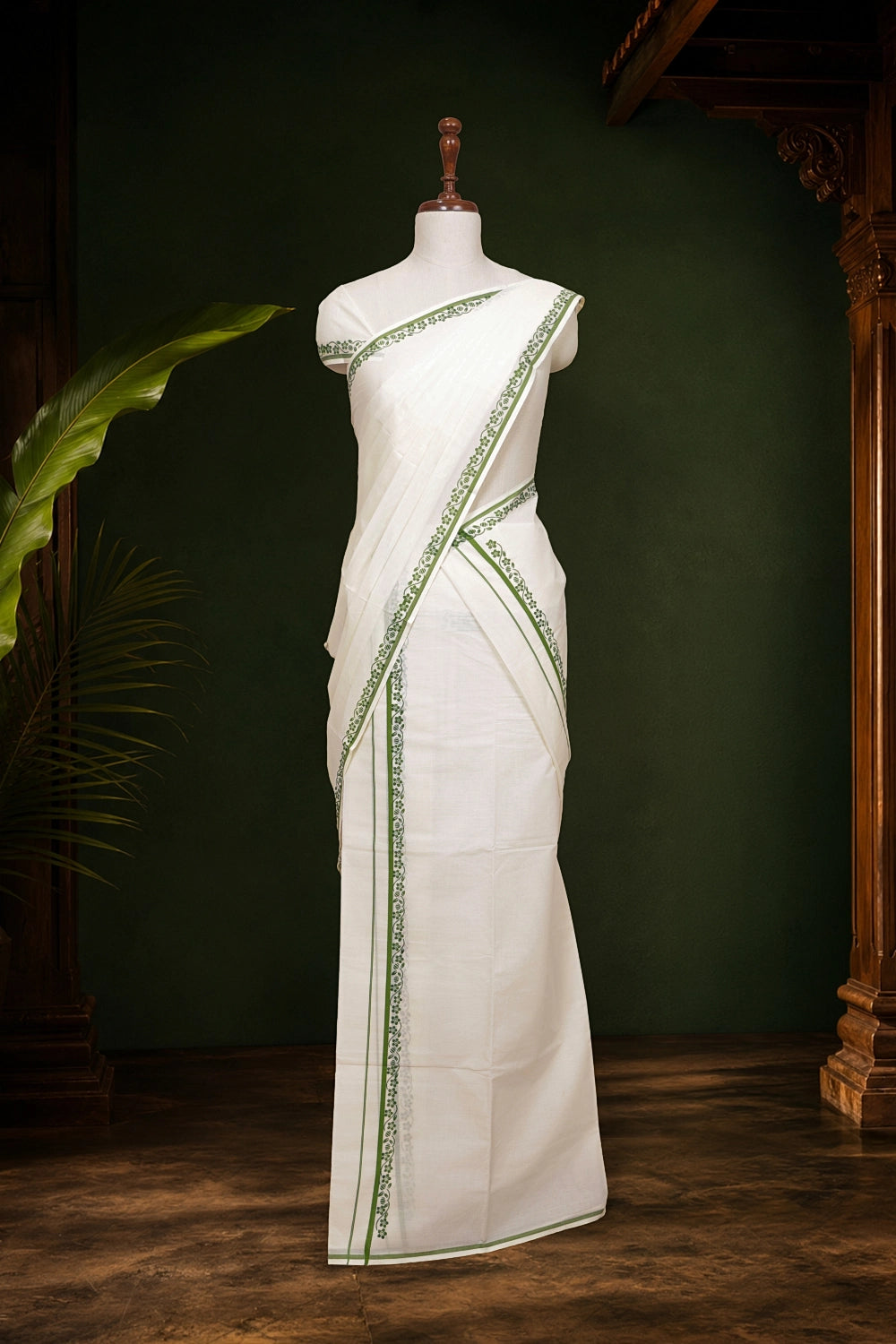 Off White Cotton Set Mundu