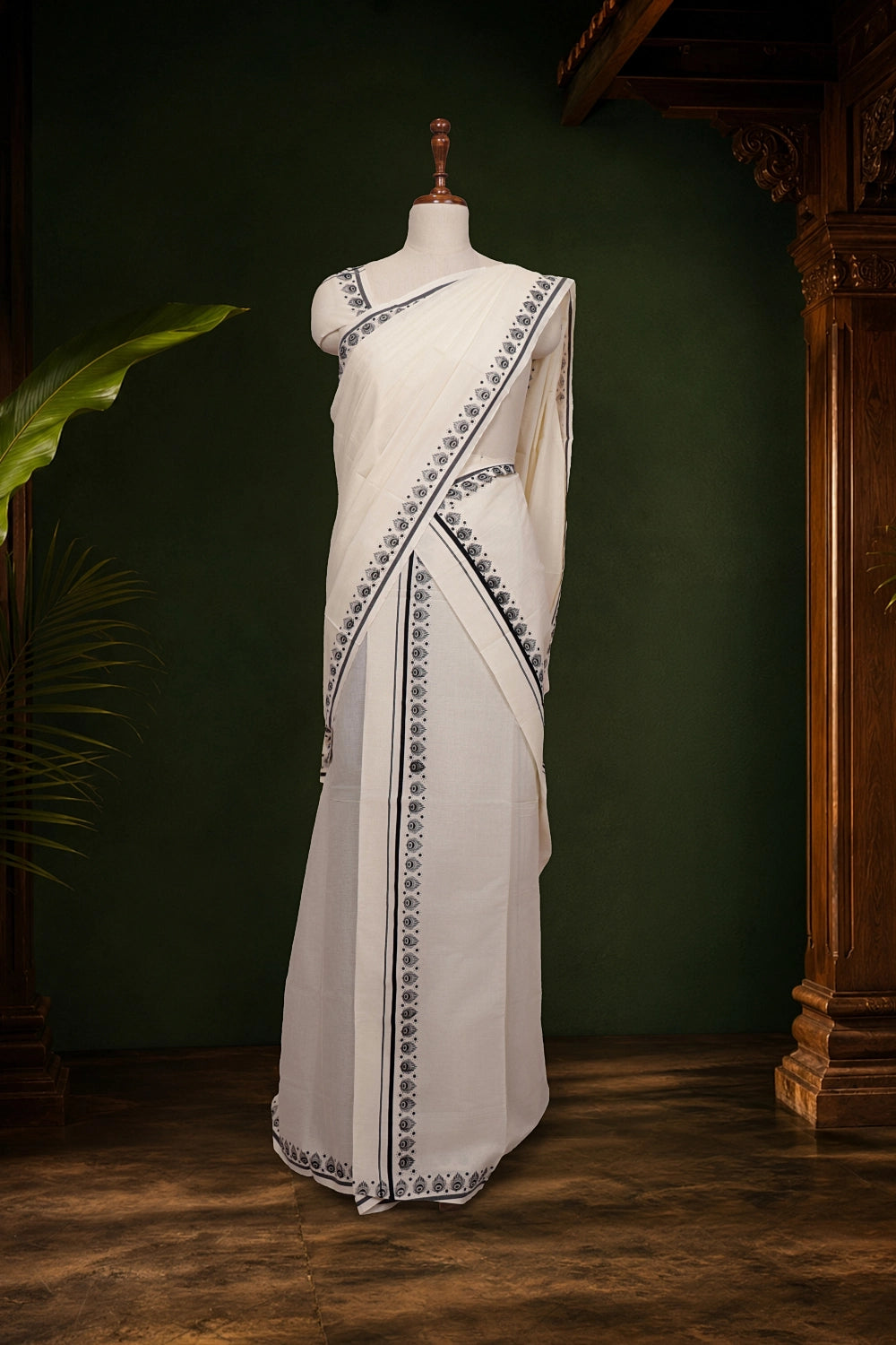 Off White Cotton Set Mundu