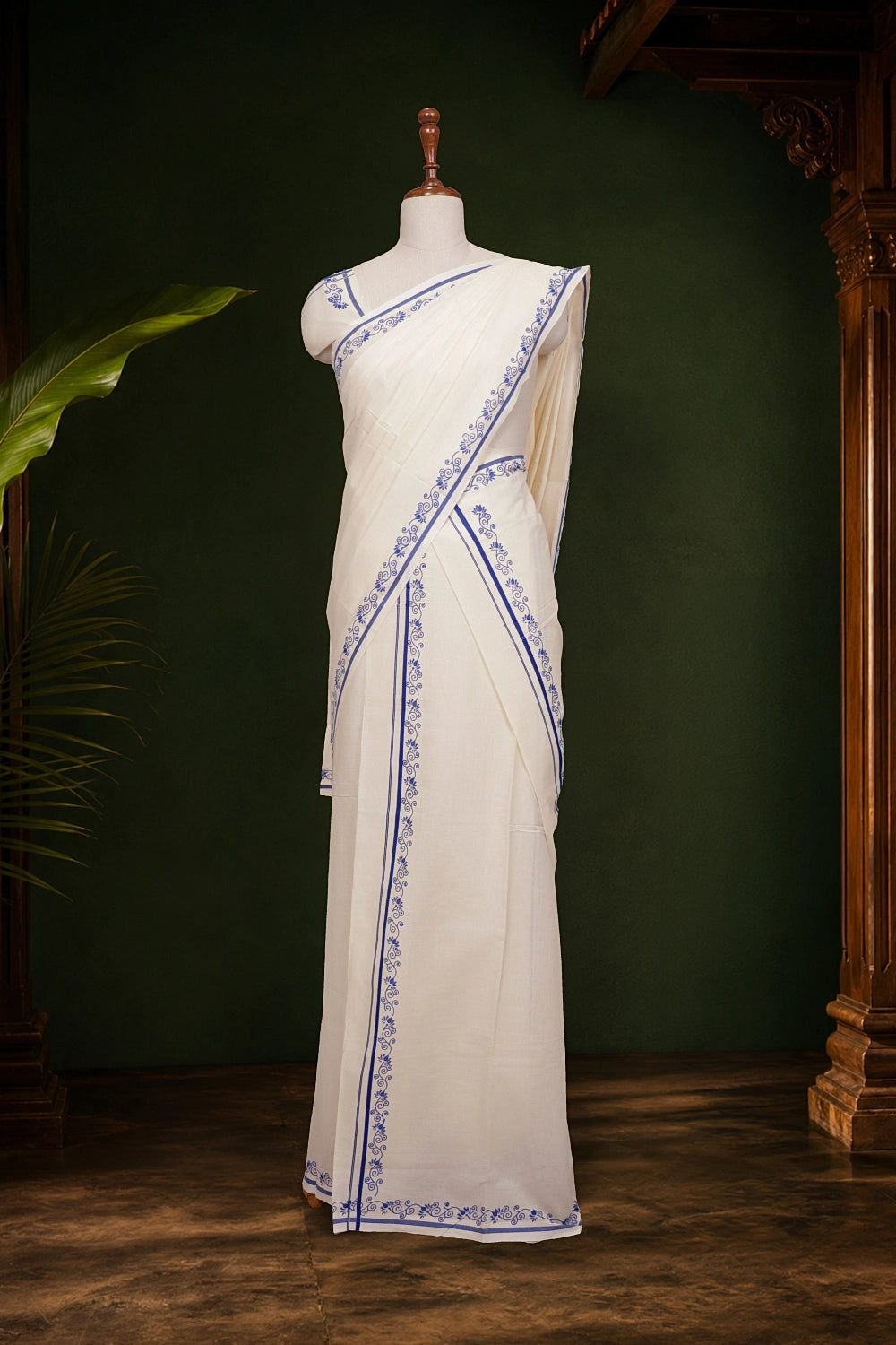 Off White Cotton Set Mundu