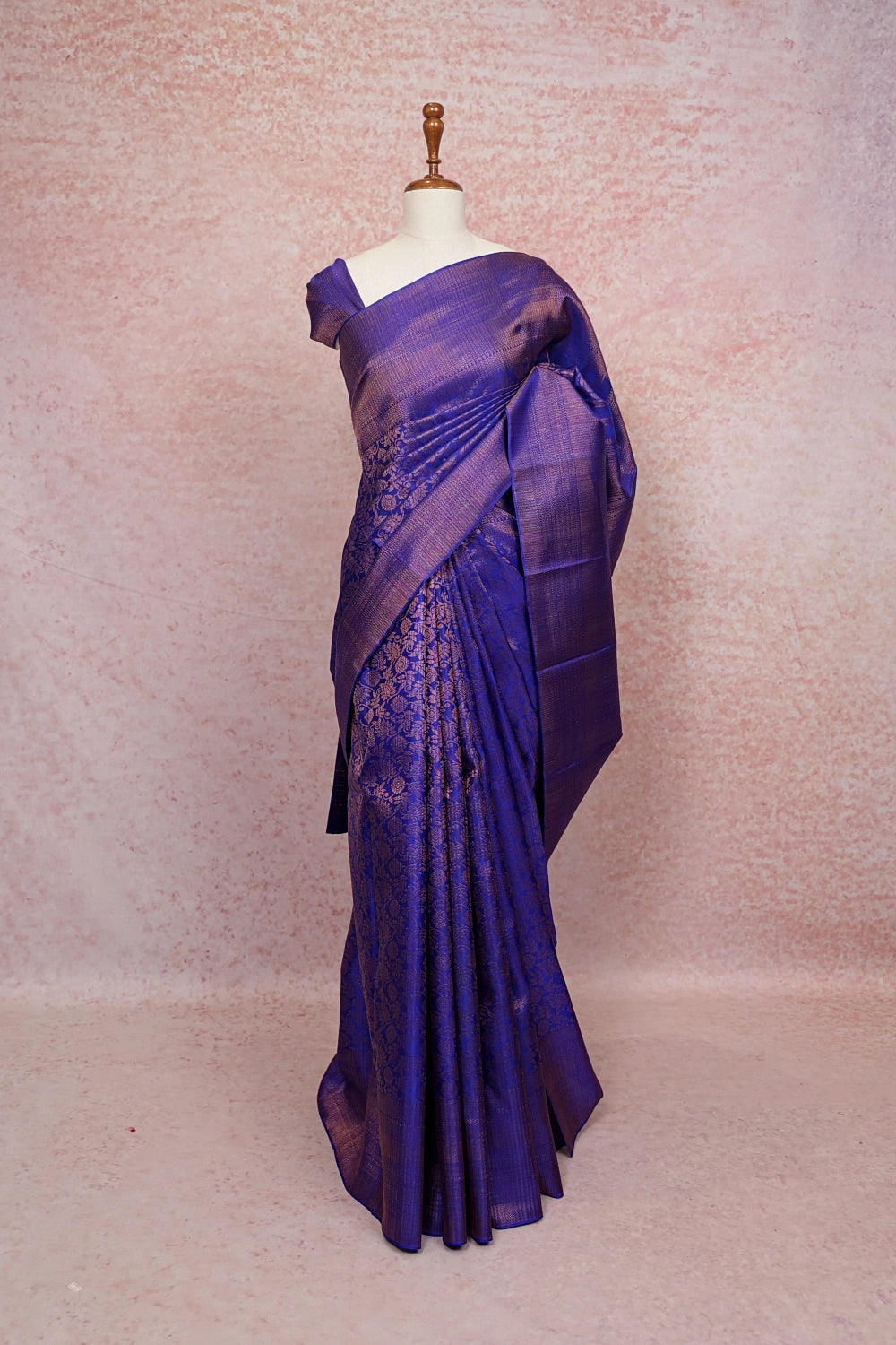 Ink Blue Kancheepuram Silk Saree