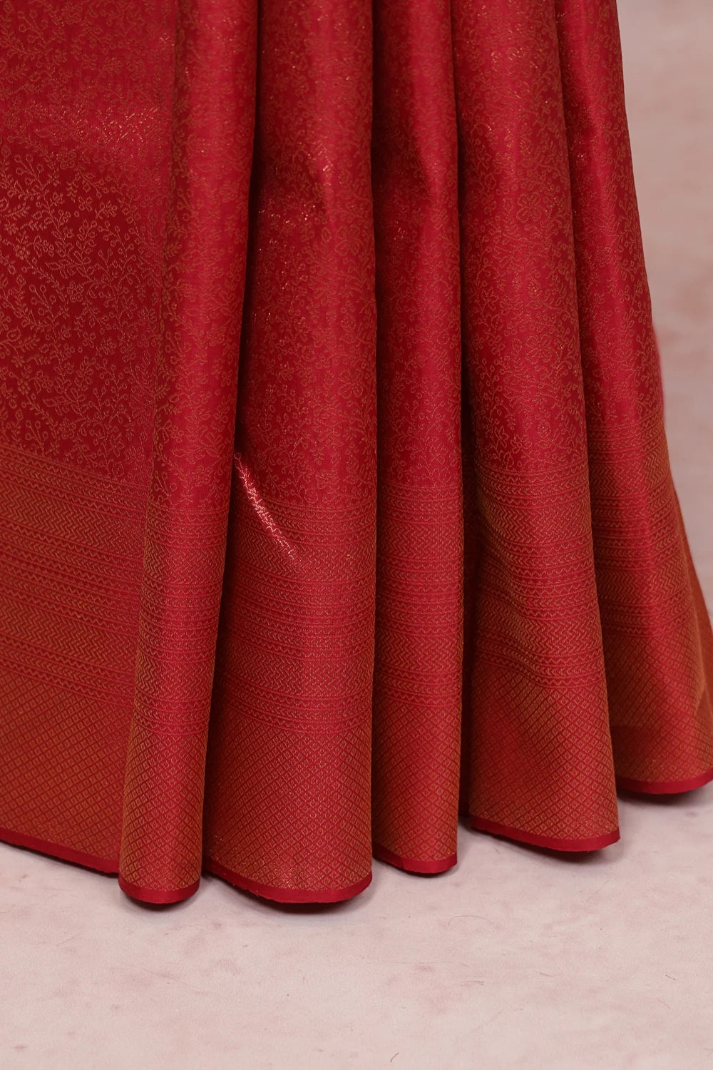 Apple Red Kancheepuram Silk Saree