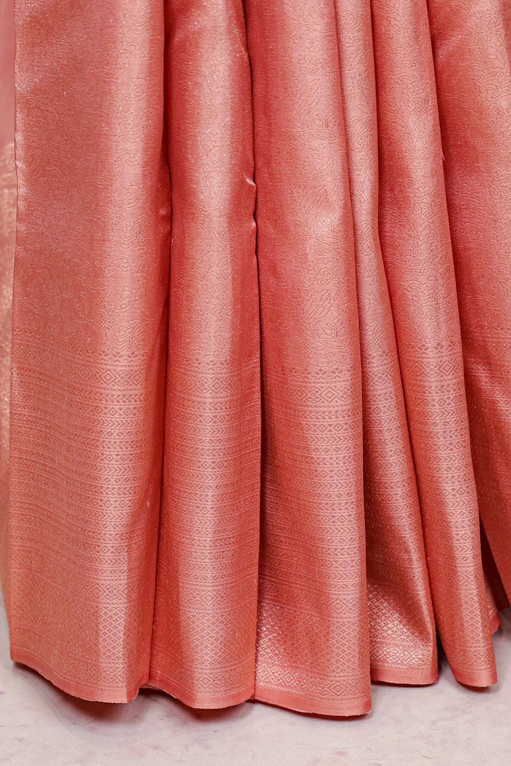 Peach Kancheepuram Silk Saree