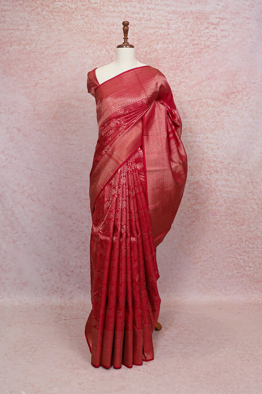 Apple Red Kancheepuram Silk Saree