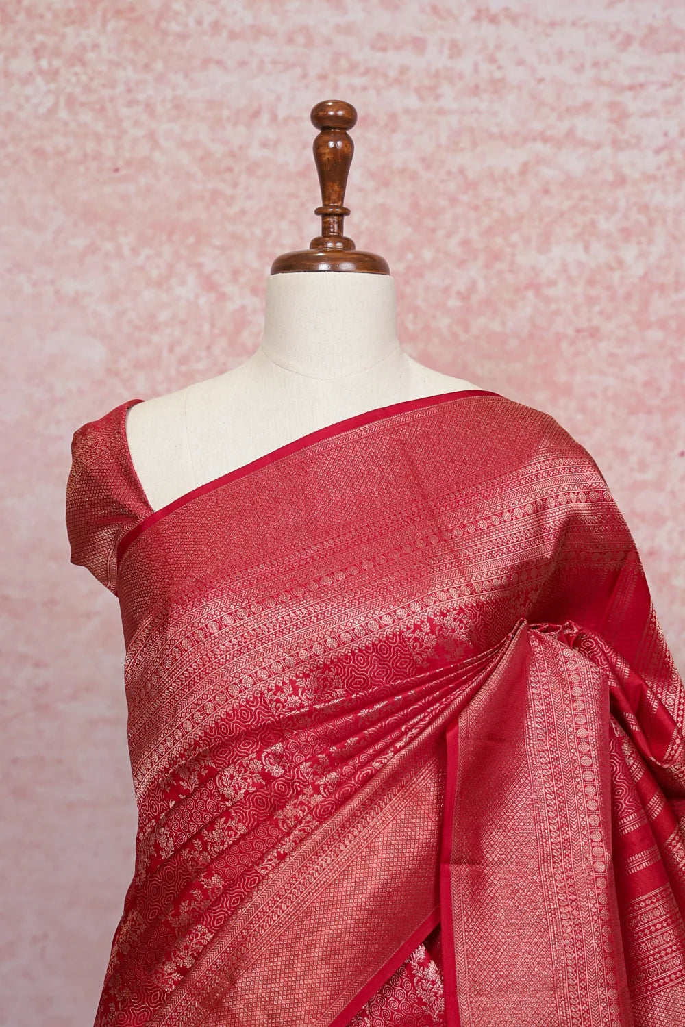 Apple Red Kancheepuram Silk Saree