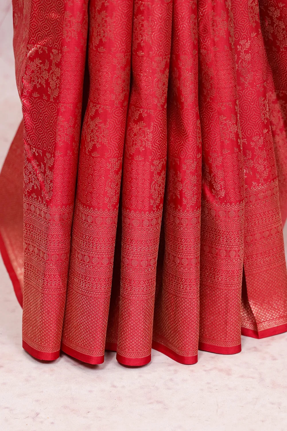 Apple Red Kancheepuram Silk Saree