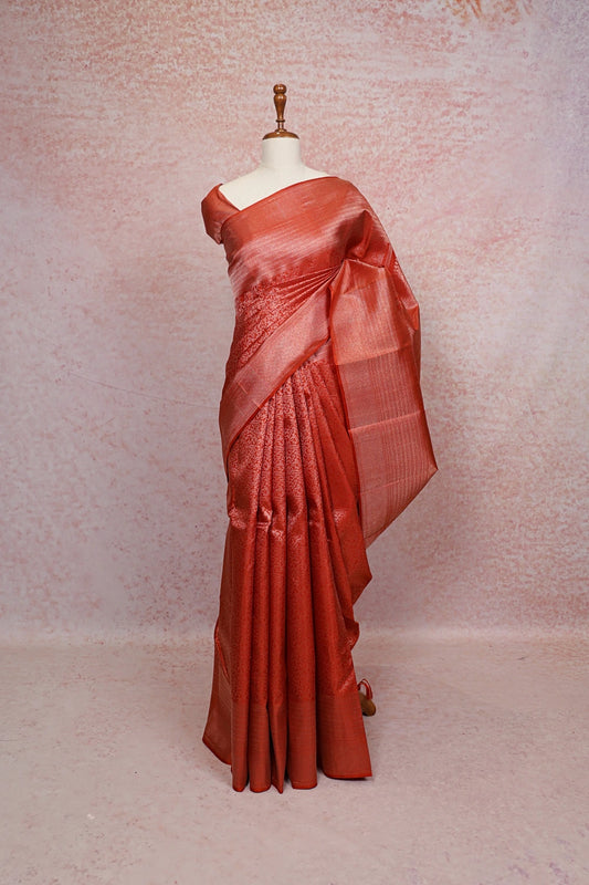 Orange Kancheepuram Silk Saree