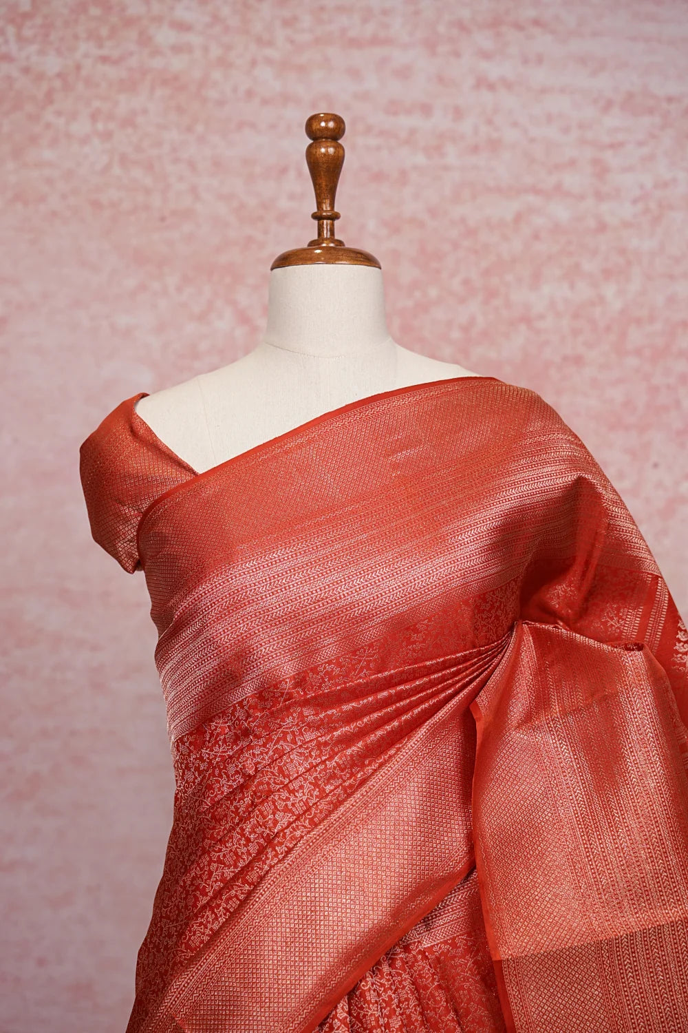 Orange Kancheepuram Silk Saree