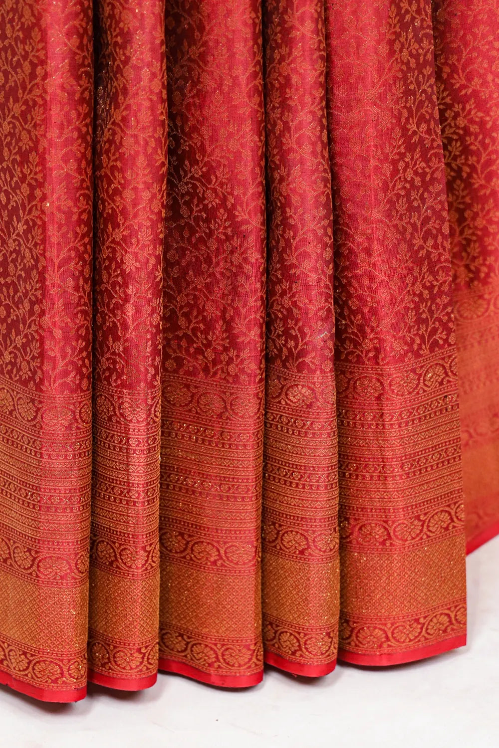 Reddish Maroon Kancheepuram Silk Saree