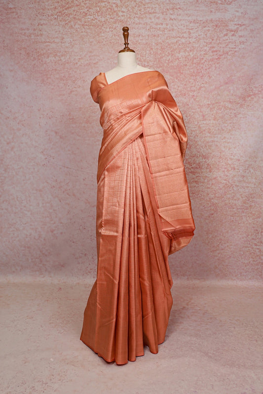 Peach Kancheepuram Silk Saree