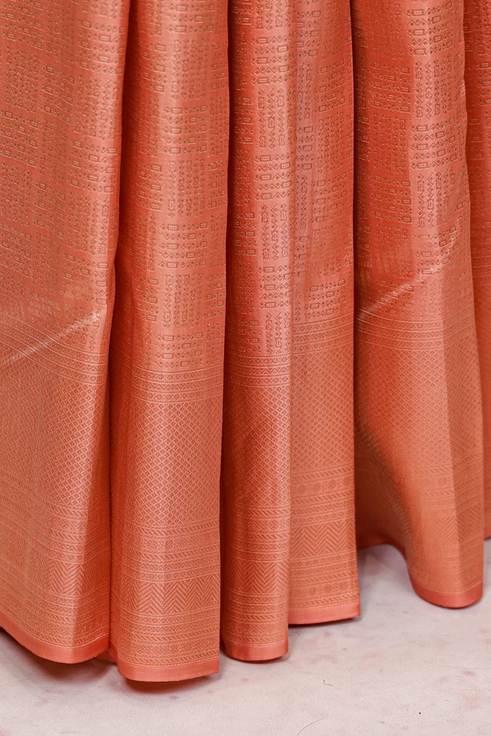 Peach Kancheepuram Silk Saree