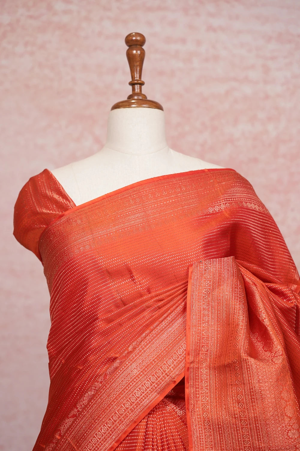 Orange Kancheepuram Silk Saree