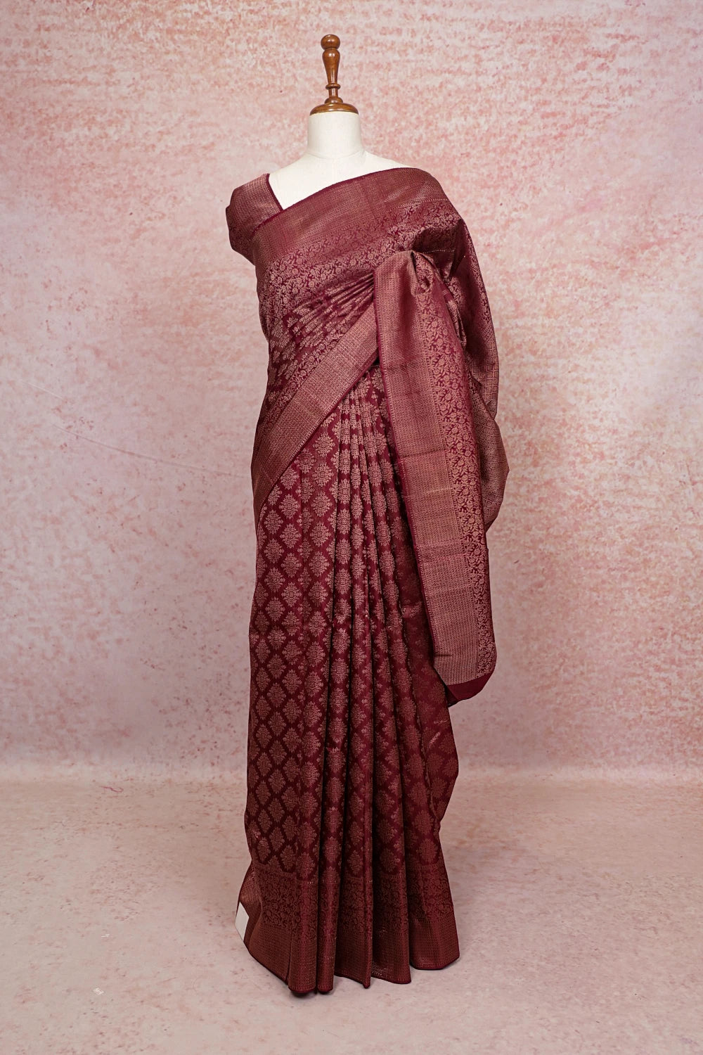 Wine Kancheepuram Silk Saree