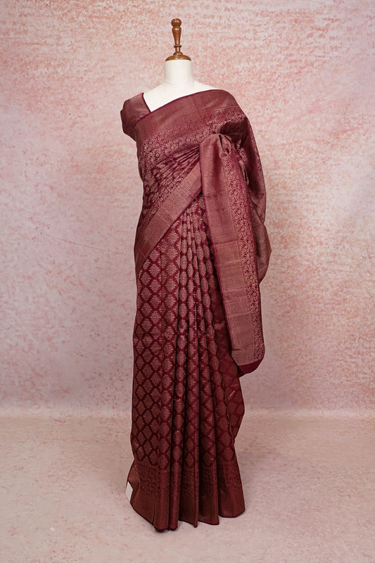 Wine Kancheepuram Silk Saree