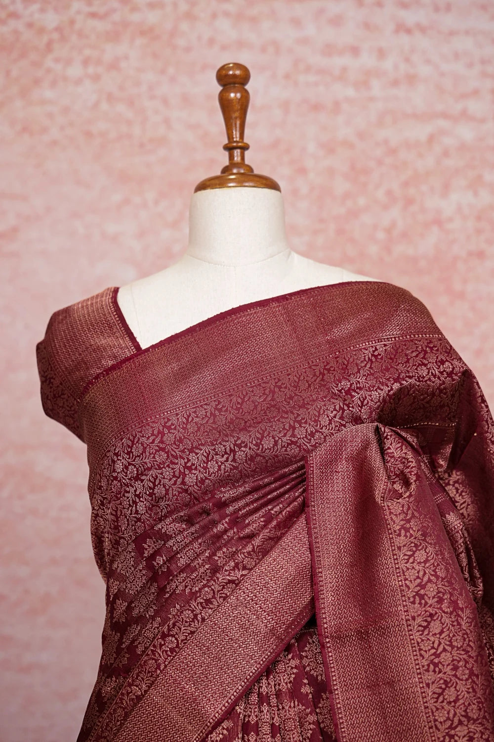 Wine Kancheepuram Silk Saree