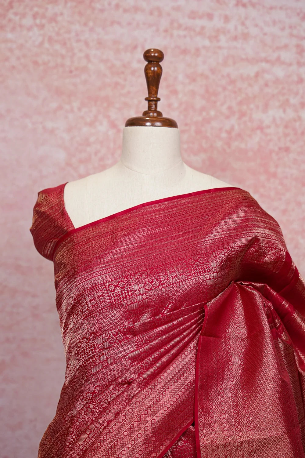 Apple Red Kancheepuram Silk Saree