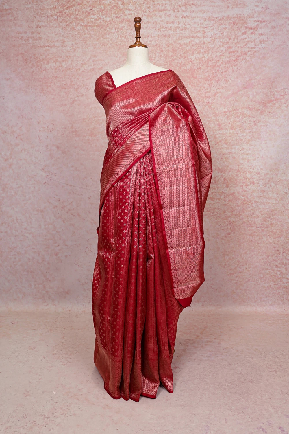Arakku Red Kancheepuram Saree