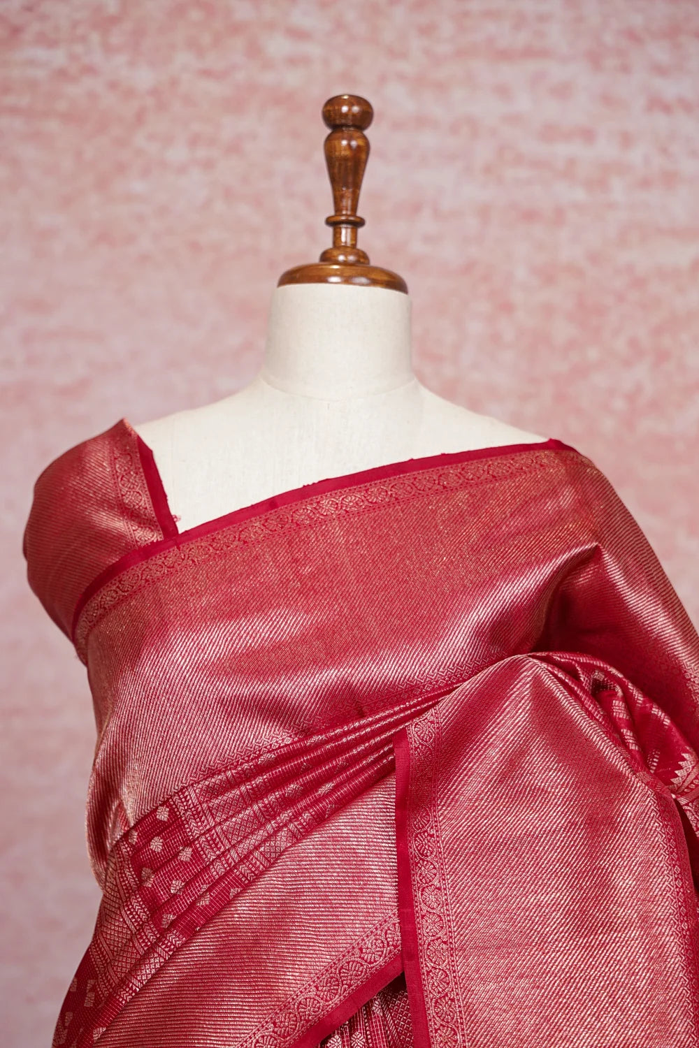 Arakku Red Kancheepuram Saree