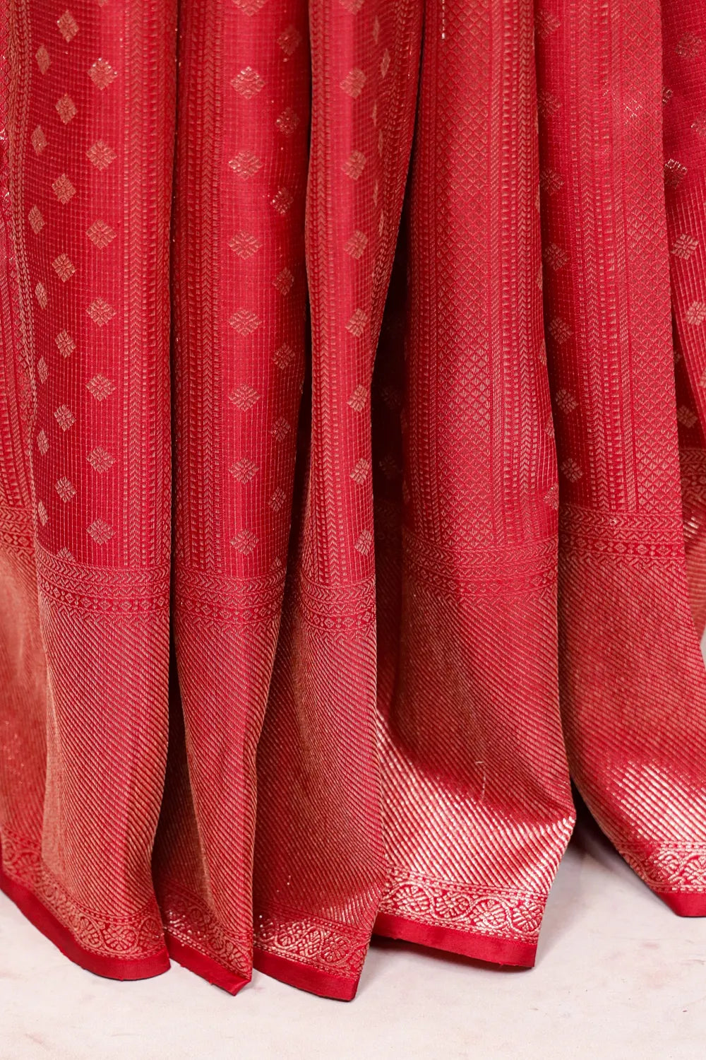 Arakku Red Kancheepuram Saree