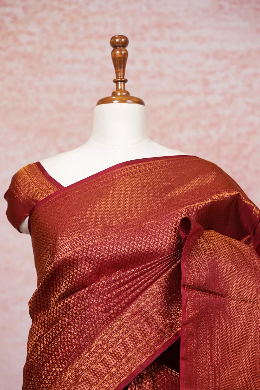 Deep Maroon Kancheepuram Silk Saree