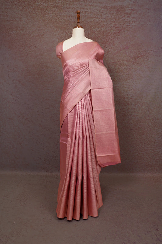 Rose Gold Kancheepuram Silk Saree