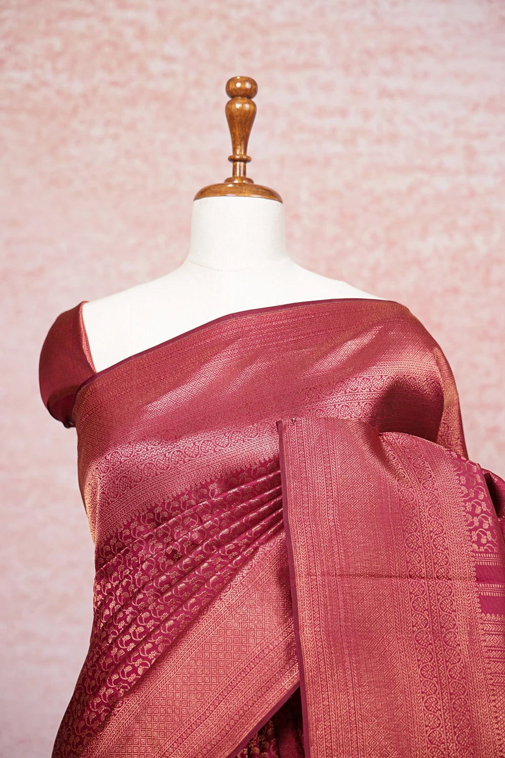 Beetroot Color Kancheepuram Silk Saree