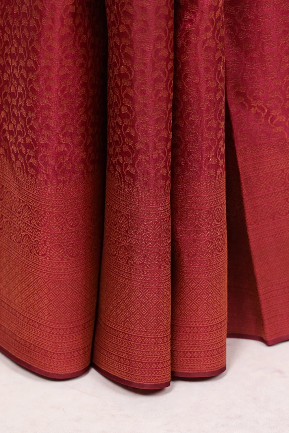 Beetroot Color Kancheepuram Silk Saree