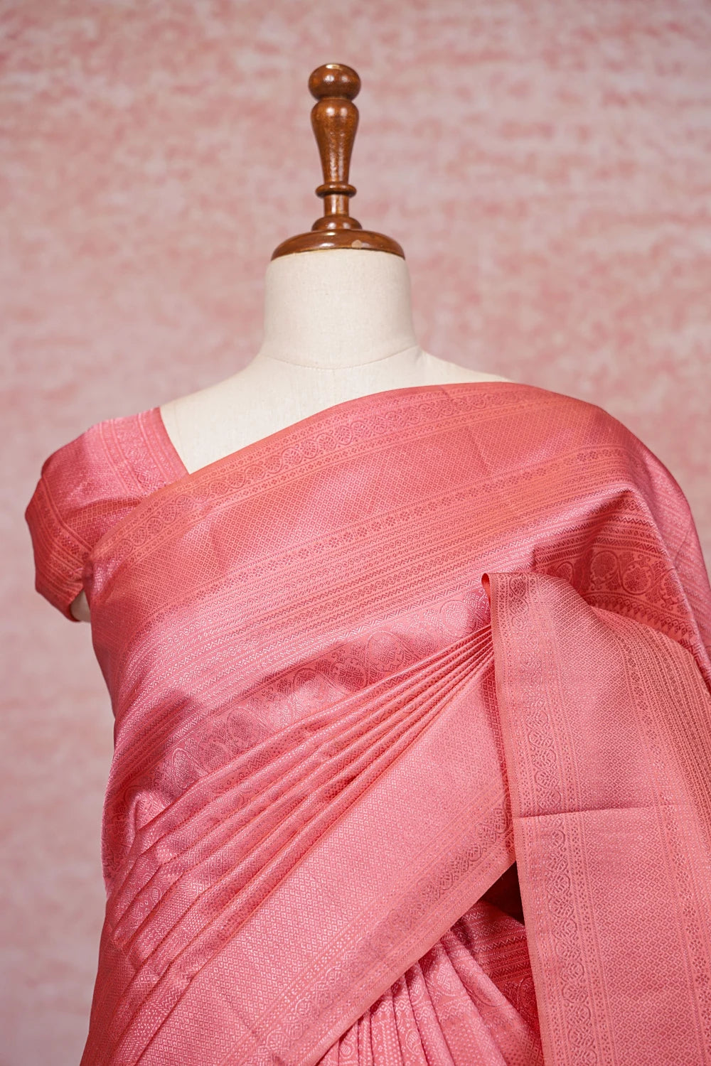 Peach Kancheepuram Silk Saree