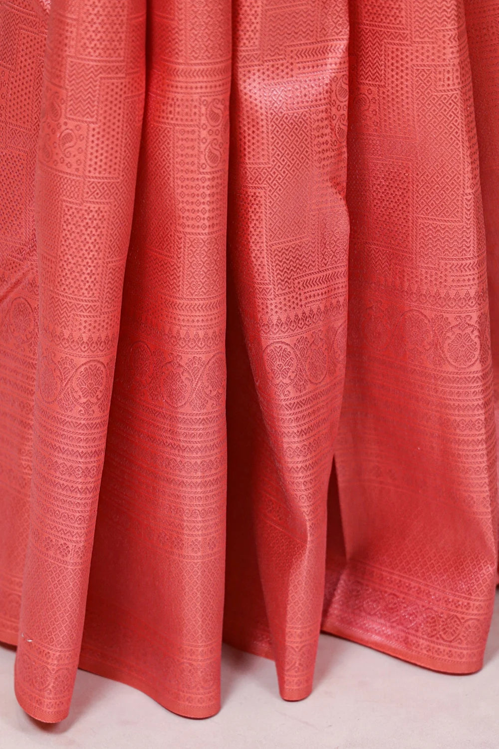 Peach Kancheepuram Silk Saree