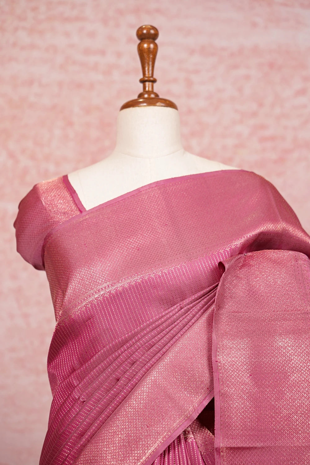 Lotus Pink Kancheepuram Silk Saree