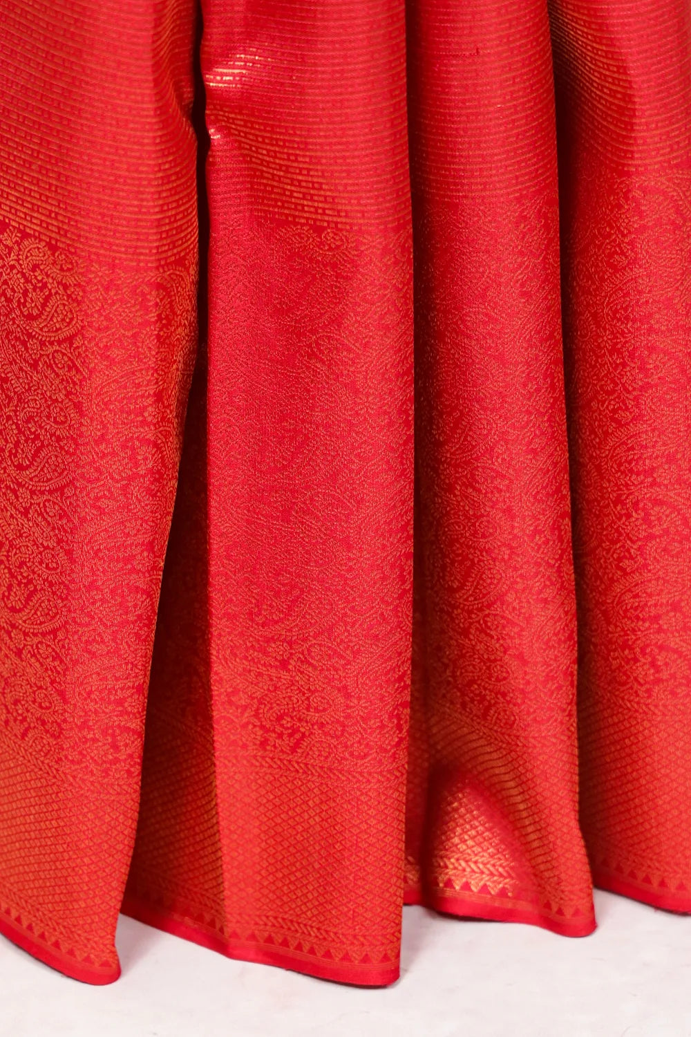 Brick Red Kancheepuram Silk Saree