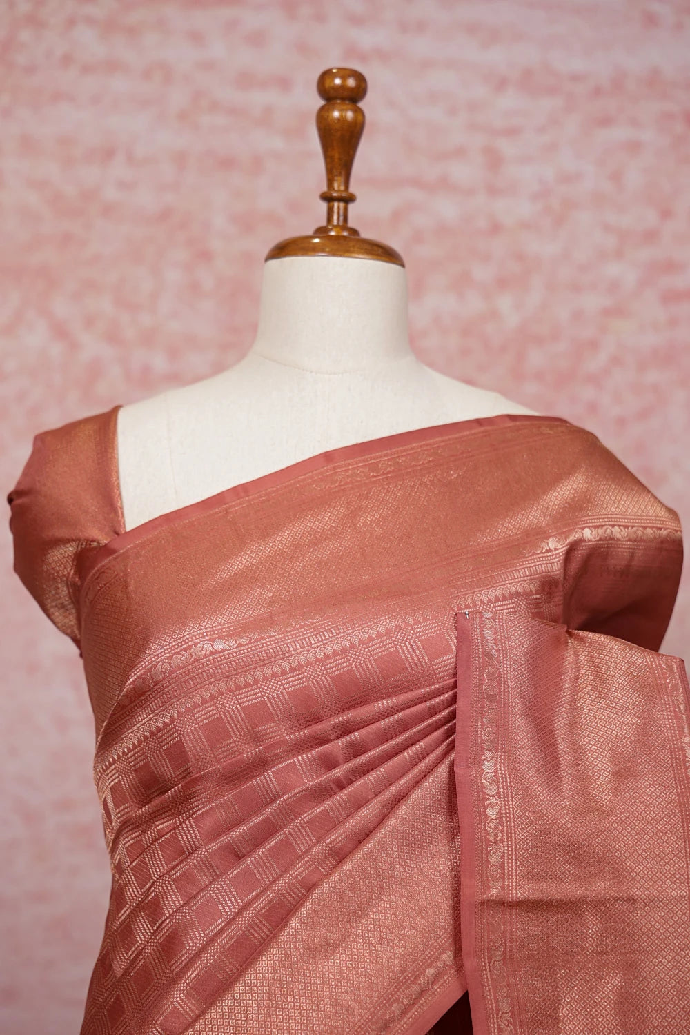 Terracotta Copper Brown Kancheepuram Silk Saree