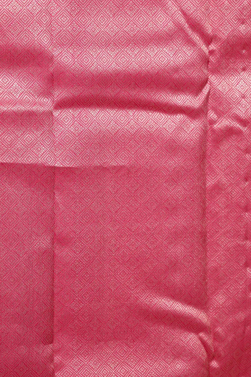 Pink Kancheepuram Silk Saree fabric texture, brocade weave detail