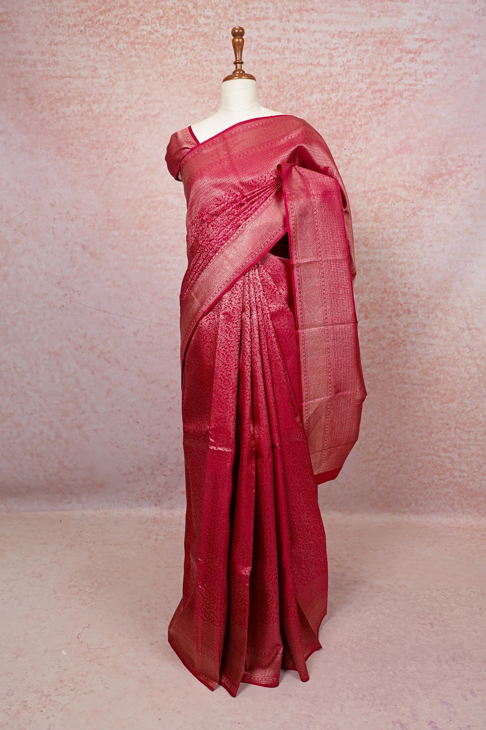 Ruby Red Kancheepuram Silk Saree