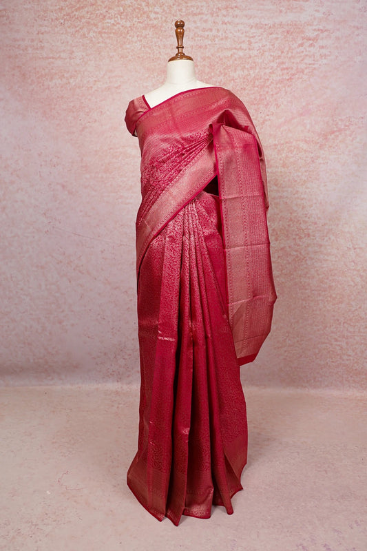 Ruby Red Kancheepuram Silk Saree