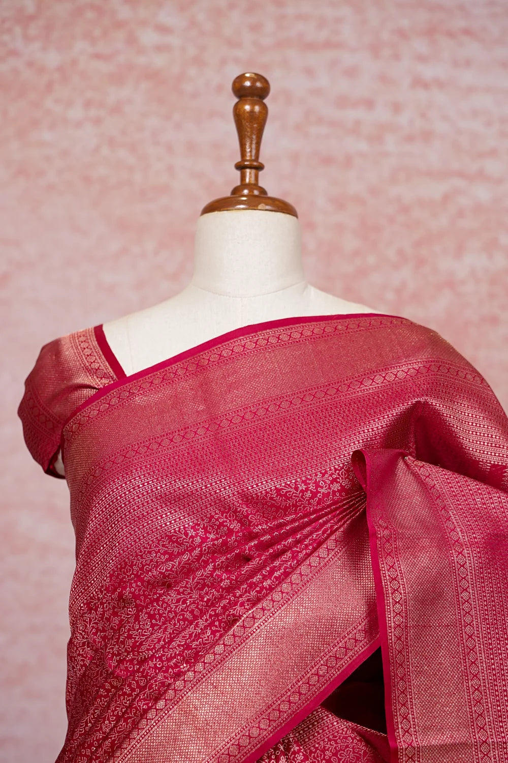 Ruby Red Kancheepuram Silk Saree