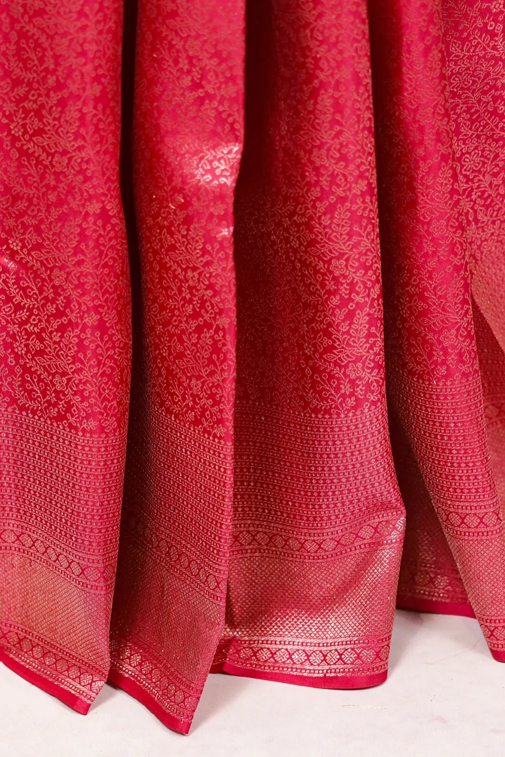 Ruby Red Kancheepuram Silk Saree