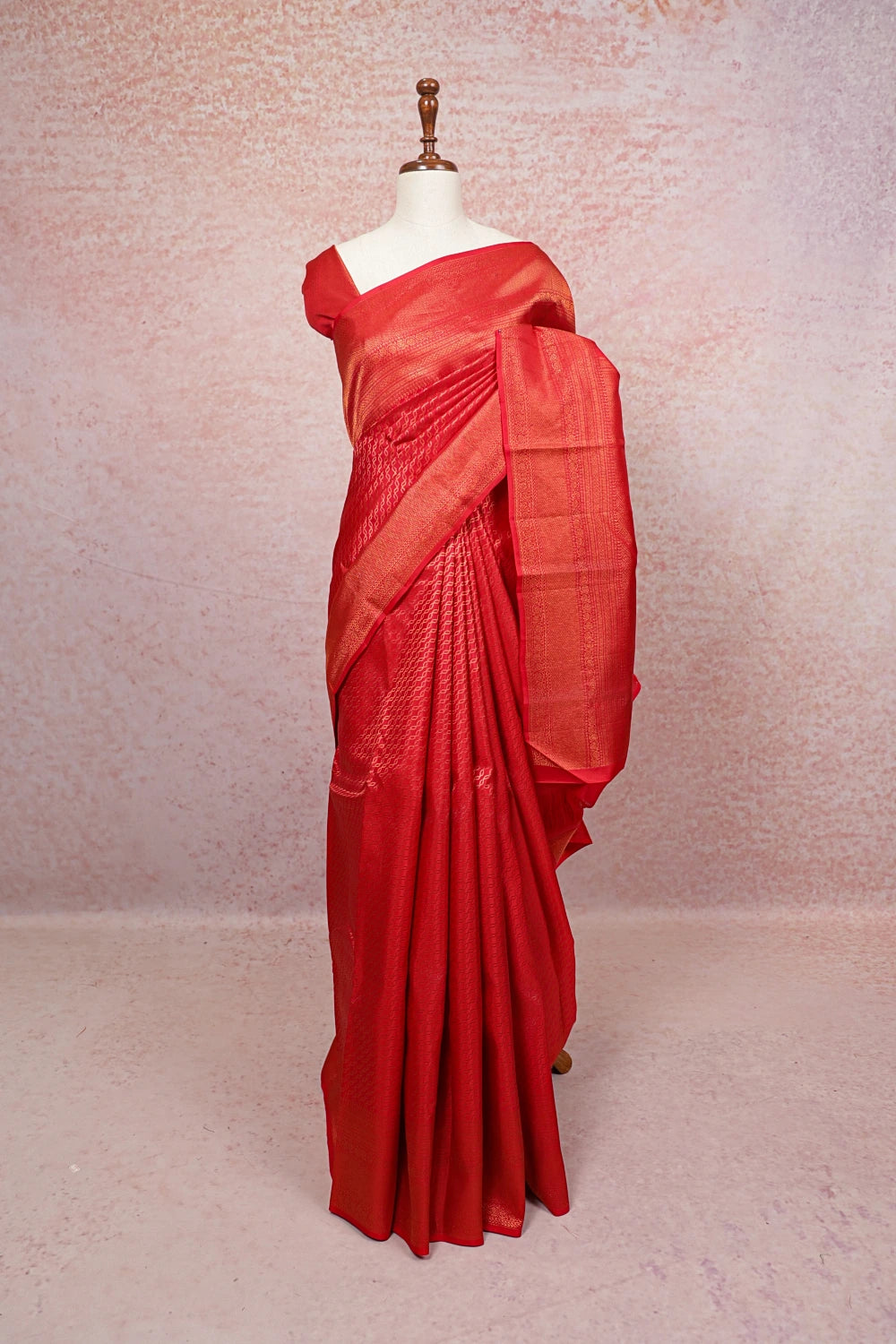 Blood Red Kancheepuram Silk Saree