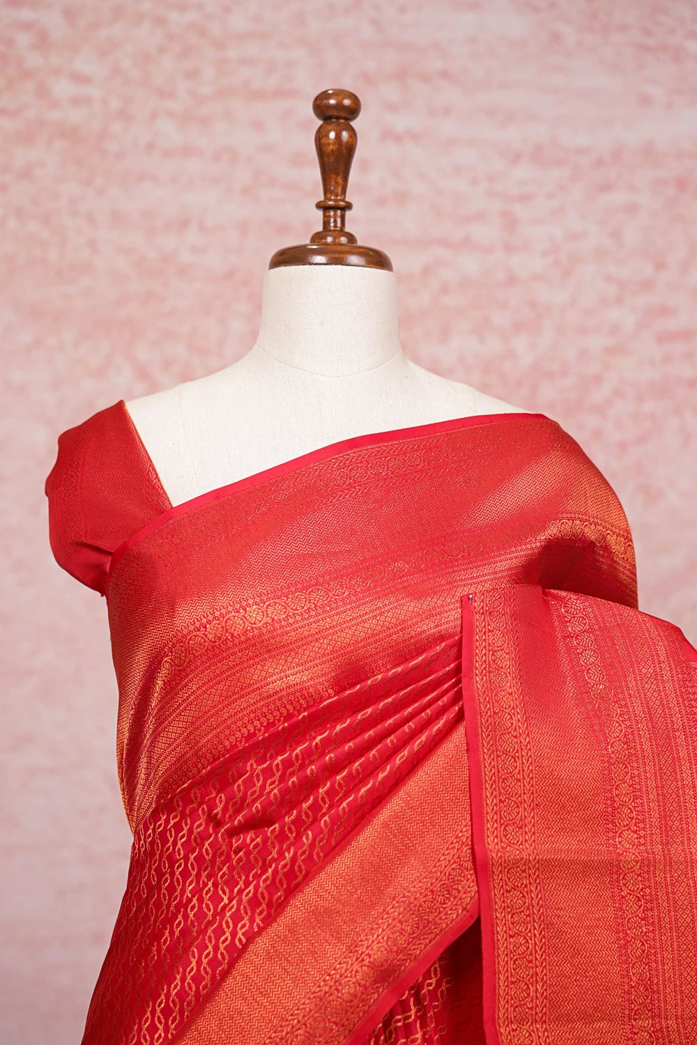 Blood Red Kancheepuram Silk Saree
