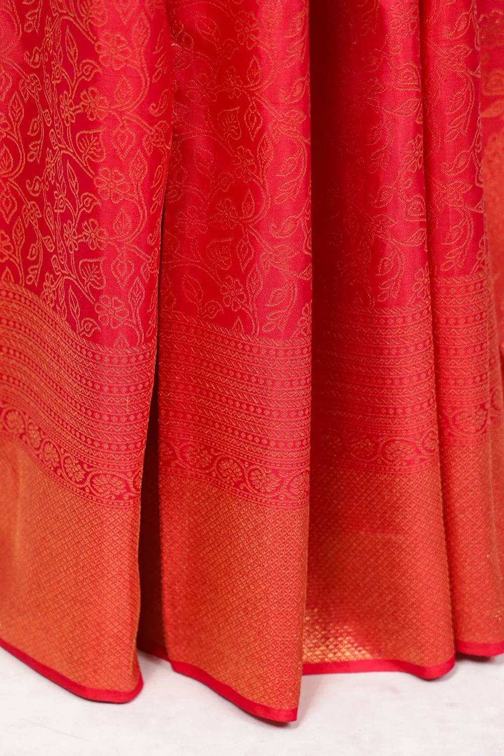Maroonish Red Kancheepuram Silk Saree