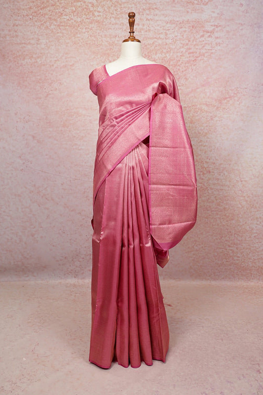 Lotus Pink Kancheepuram Silk Saree