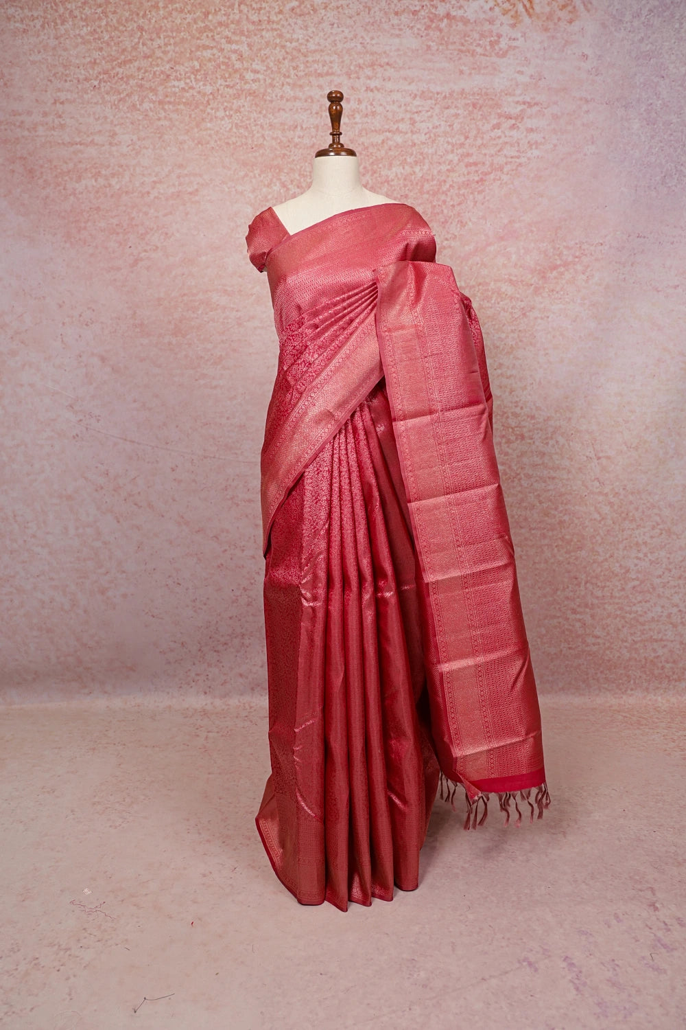 Lotus Pink Kancheepuram Silk Saree