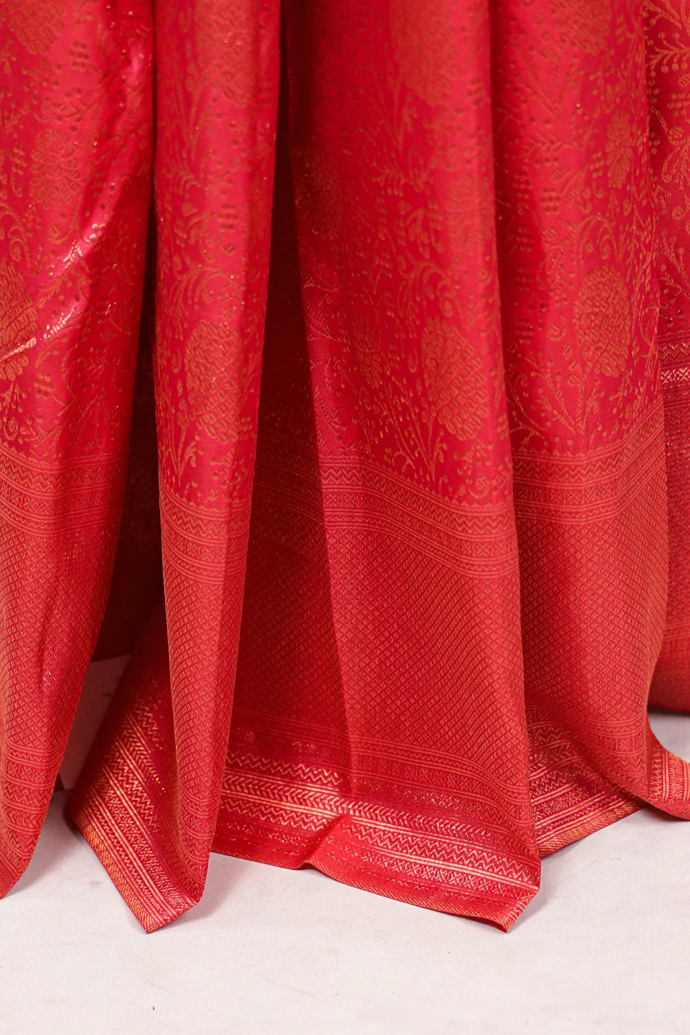 Reddish Pink Kancheepuram Silk Saree - Seematti