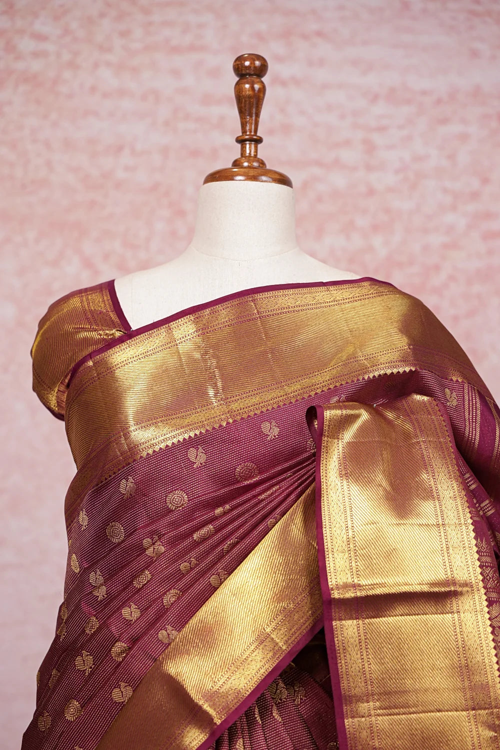 Burgundy Color Kancheepuram Silk Saree