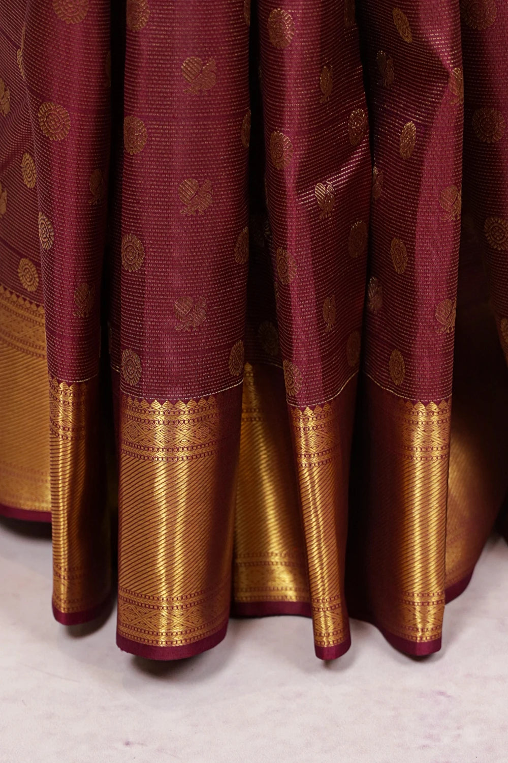 Burgundy Color Kancheepuram Silk Saree
