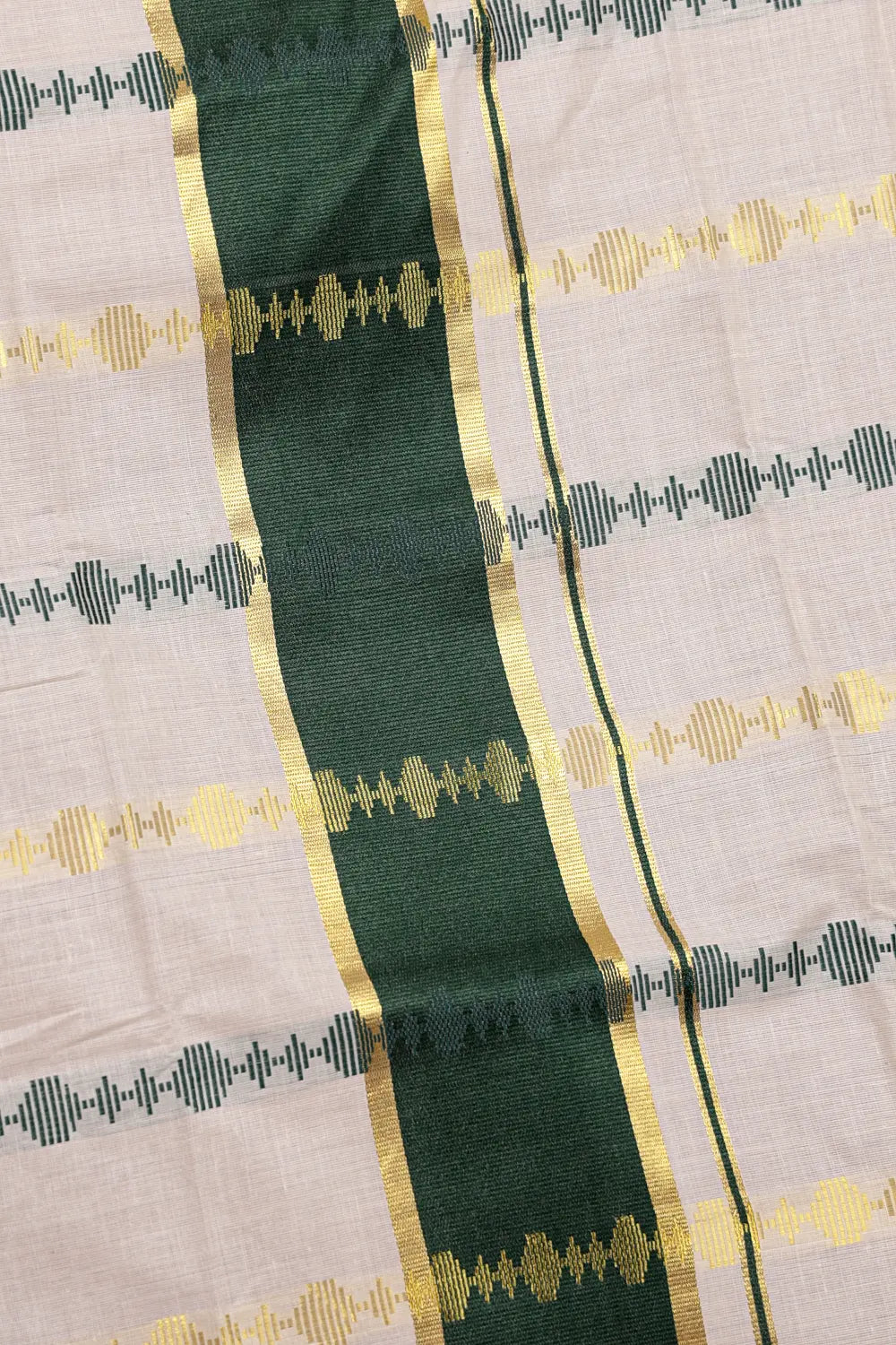 Off White Cotton Kerala Saree