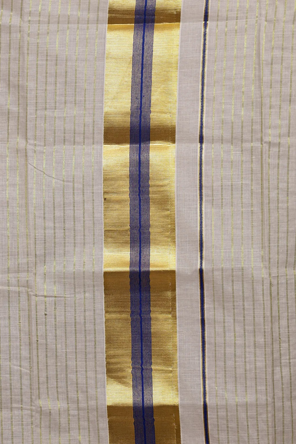 Off White Cotton Kerala Set Mundu