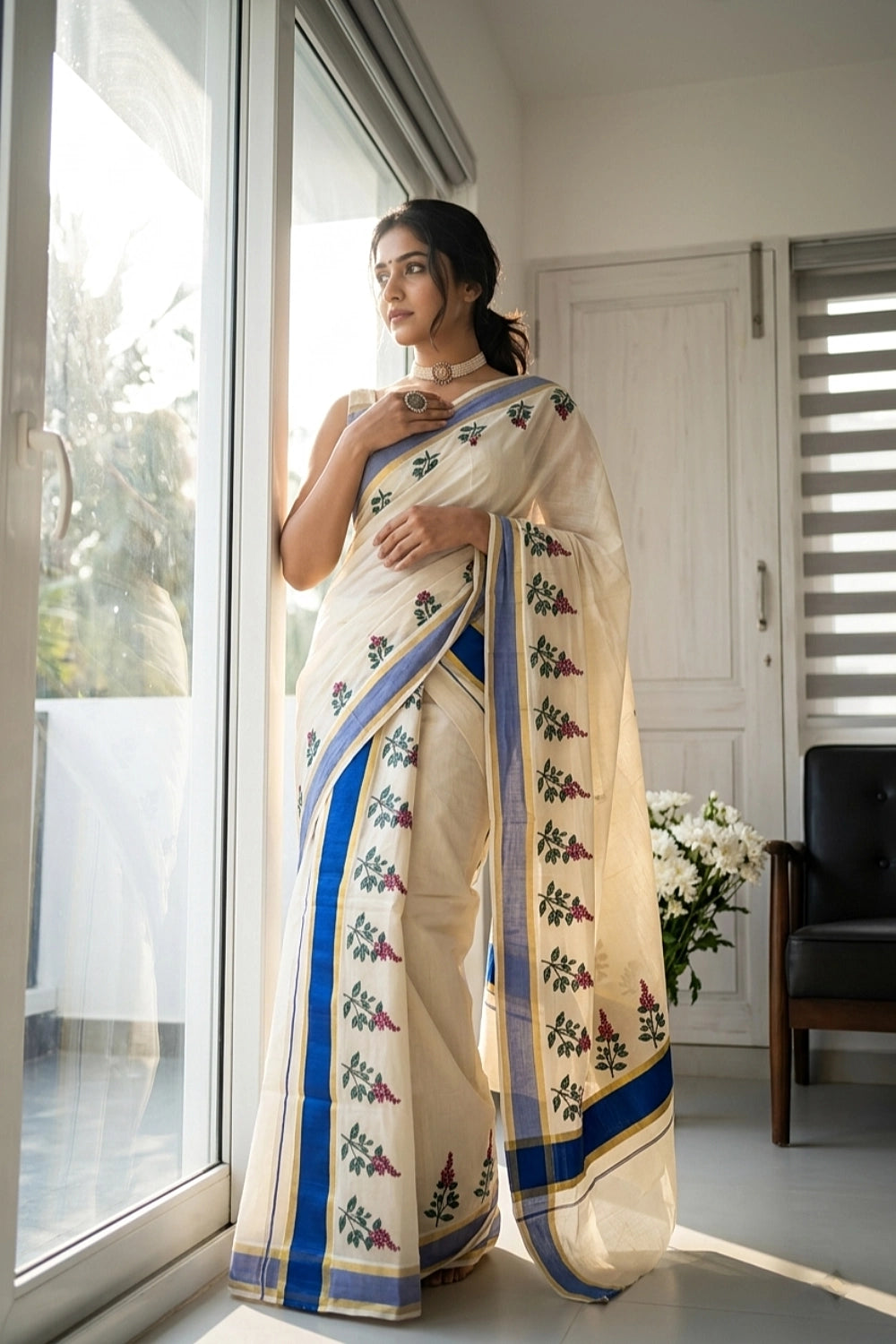 Golden Tissue Kerala Set Mundu