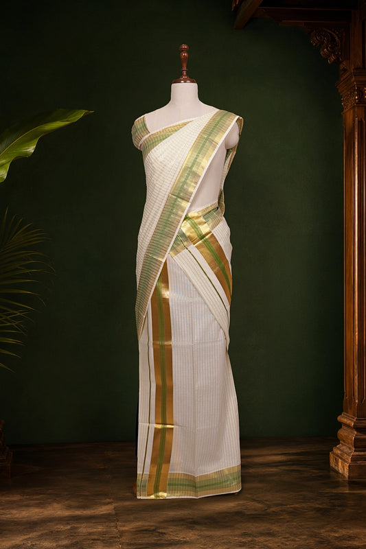 Off White Kerala Set Mundu