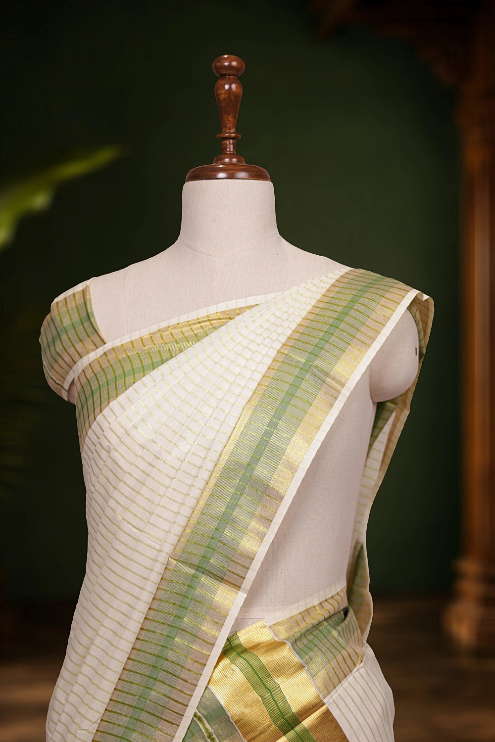 Off White Kerala Set Mundu