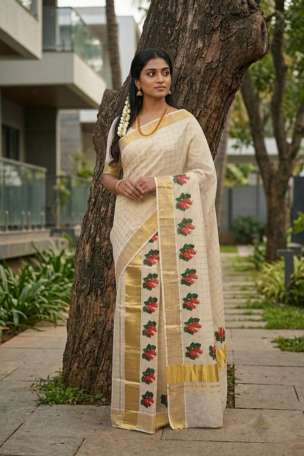 Golden Tissue Kerala Set Mundu